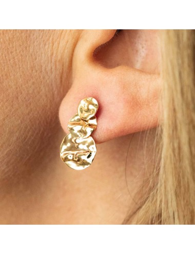 Boucles d’oreilles trio dégradé de ronds froissés - Or Jaune ou Or Blanc 375 millièmes (9 Carats)