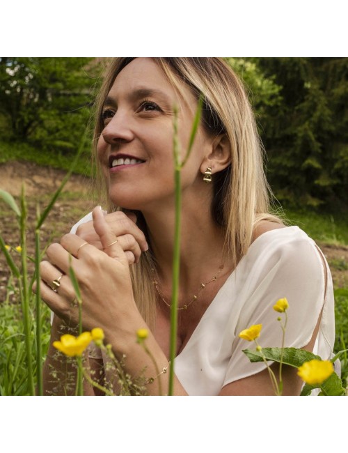 Boucles d’oreilles trio dégradé de ronds froissés - Or Jaune ou Or Blanc 375 millièmes (9 Carats)