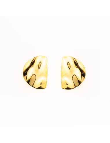 Boucles d'oreilles petits éclats demi-ronds froissés - Or Jaune ou Or Blanc 375 millièmes (9 Carats)
