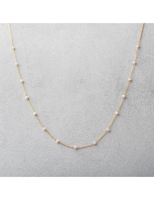 Collier nacré perles d'eau douce - Or Jaune ou Or Blanc 375 millièmes (9 Carats)