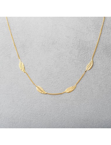 Collier grandes plumes - Or Jaune, Blanc ou Bicolore 375 millièmes (9 Carats)