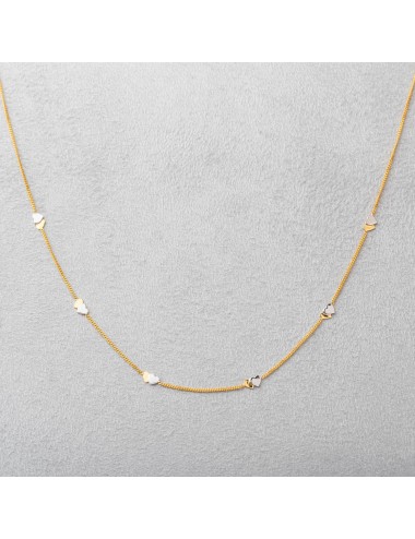 Collier duo de cœurs - Or Bicolore 375 millièmes (9 carats)