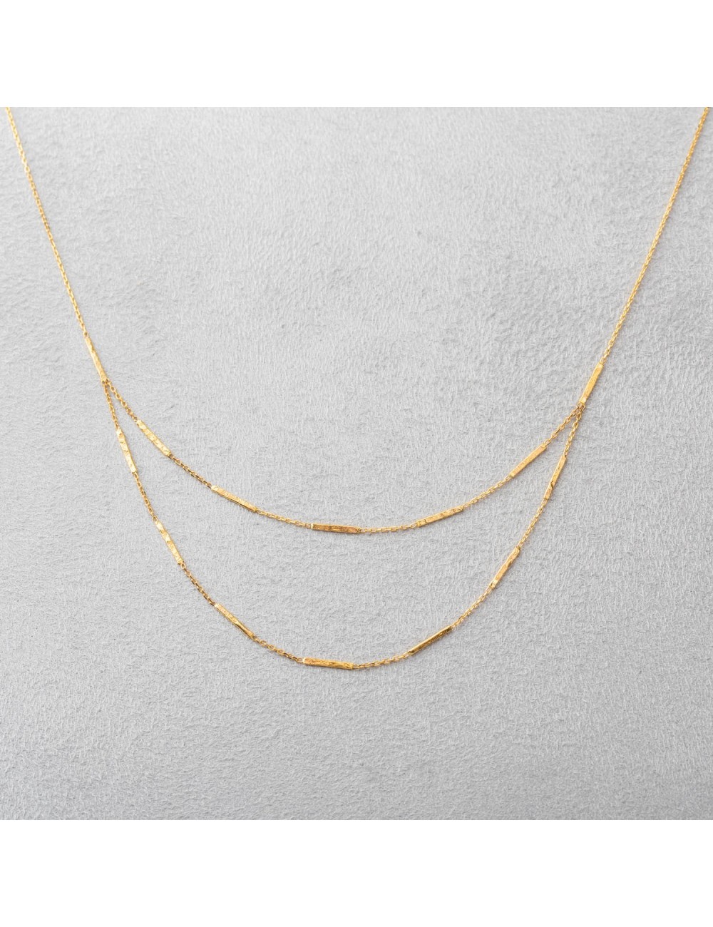 Collier martelé grungé - Or Jaune ou Or Blanc 375 millièmes (9 Carats)