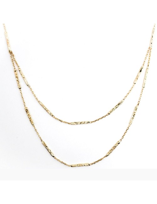 Collier martelé grungé - Or Jaune ou Or Blanc 375 millièmes (9 Carats)