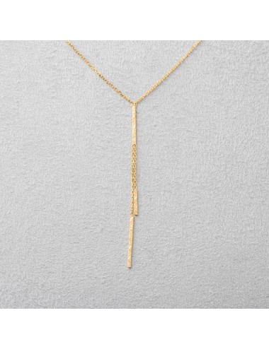 Collier Y texturé grunge - Or Jaune ou Or Blanc 375 millièmes (9 Carats)