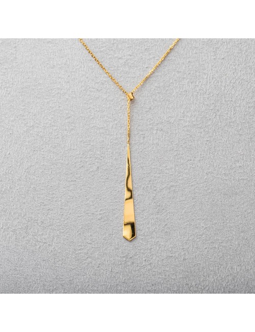 Collier losange en chute fine - Or Jaune ou Or Blanc 375 millièmes (9 Carats)