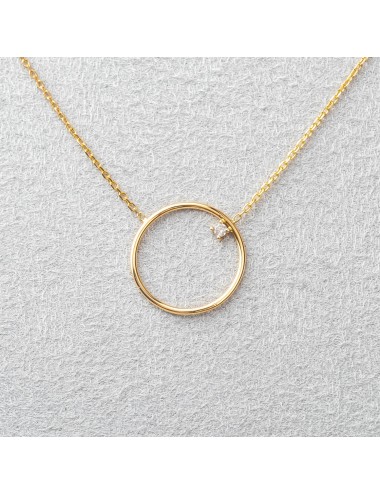 Collier grand cercle en Or et diamant éthique - Or Jaune ou Or Blanc 375 millièmes (9 Carats)