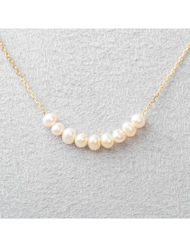Collier simplicité nacrée - Or Jaune ou Or Blanc 375 millièmes (9 Carats)