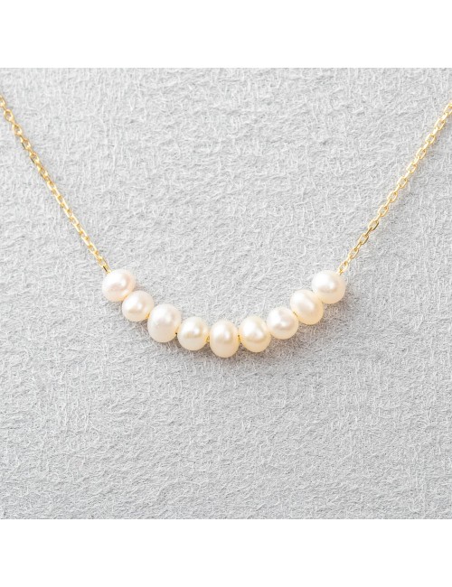 Collier simplicité nacrée - Or Jaune ou Or Blanc 375 millièmes (9 Carats)