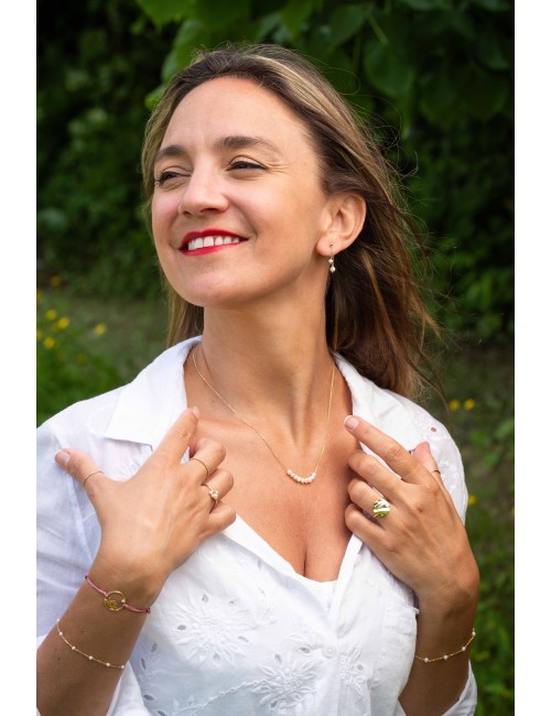 Collier simplicité nacrée - Or Jaune ou Or Blanc 375 millièmes (9 Carats)