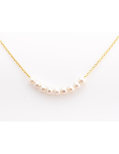 Collier simplicité nacrée - Or Jaune ou Or Blanc 375 millièmes (9 Carats)