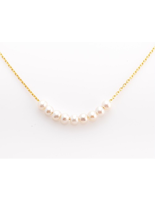 Collier simplicité nacrée - Or Jaune ou Or Blanc 375 millièmes (9 Carats)