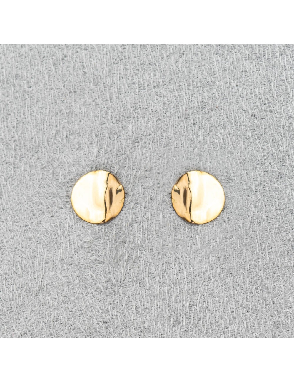 Boucles d'oreilles petit rond froissé de lumière - Or Jaune ou Or Blanc 375 millièmes (9 Carats)