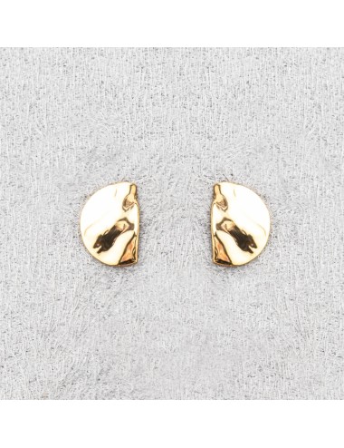 Boucles d'oreilles petits éclats demi-ronds froissés - Or Jaune ou Or Blanc 375 millièmes (9 Carats)