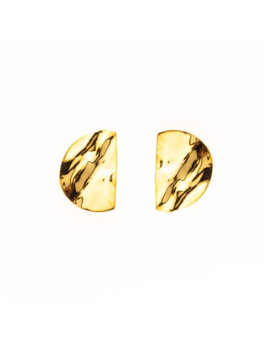 Boucles d'oreilles moyen éclats demi-ronds froissés - Or Jaune ou Or Blanc 375 millièmes (9 Carats)