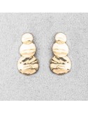 Boucles d’oreilles trio dégradé de ronds froissés - Or Jaune ou Or Blanc 375 millièmes (9 Carats)