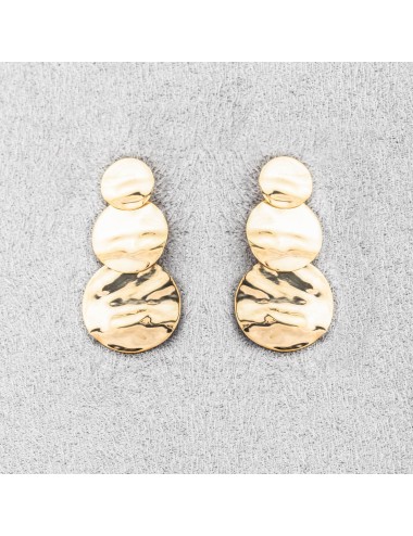 Boucles d’oreilles trio dégradé de ronds froissés - Or Jaune ou Or Blanc 375 millièmes (9 Carats)