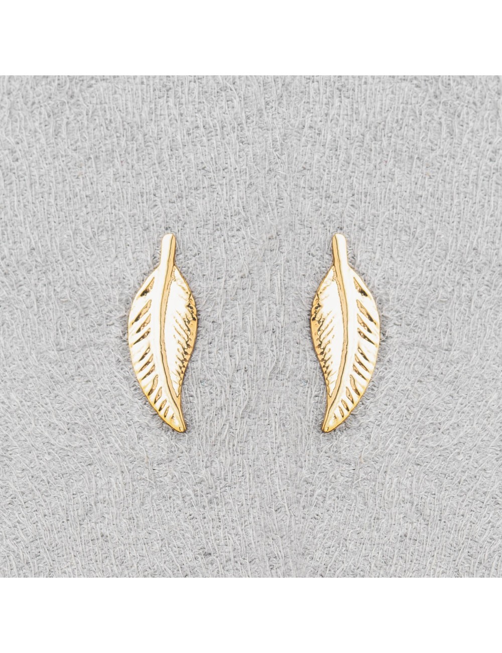 Boucles d'oreilles petites plumes fine dorée - Or Jaune ou Or Blanc 375 millièmes (9 Carats)