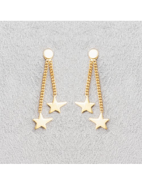 Boucles d'oreilles duo de constellation asymétriques - Or Jaune, Blanc ou Bicolore 375 millièmes (9 Carats)
