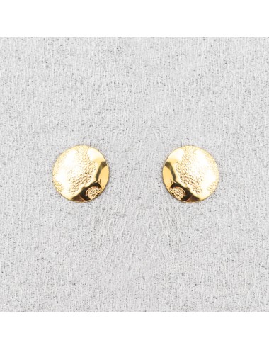 Boucles d'oreilles petit rond grungé - Or Jaune ou Or Blanc 375 millièmes (9 Carats)