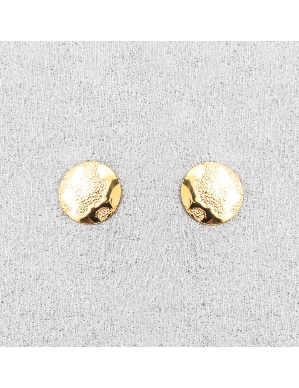 Boucles d'oreilles petit rond grungé - Or Jaune ou Or Blanc 375 millièmes (9 Carats)