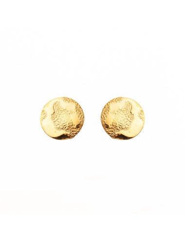 Boucles d'oreilles petit rond grungé - Or Jaune ou Or Blanc 375 millièmes (9 Carats)