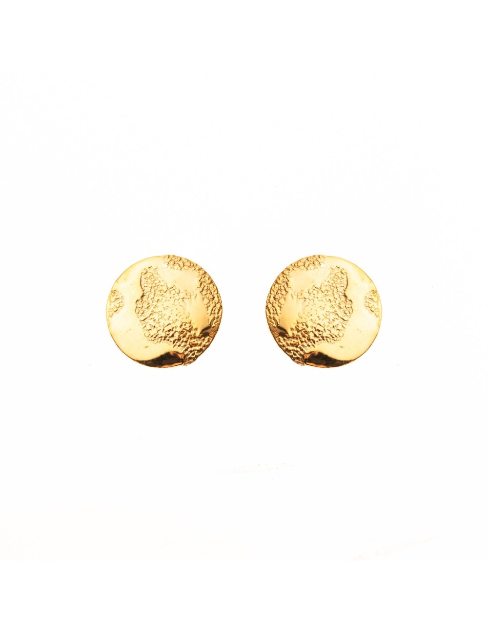 Boucles d'oreilles petit rond grungé - Or Jaune ou Or Blanc 375 millièmes (9 Carats)