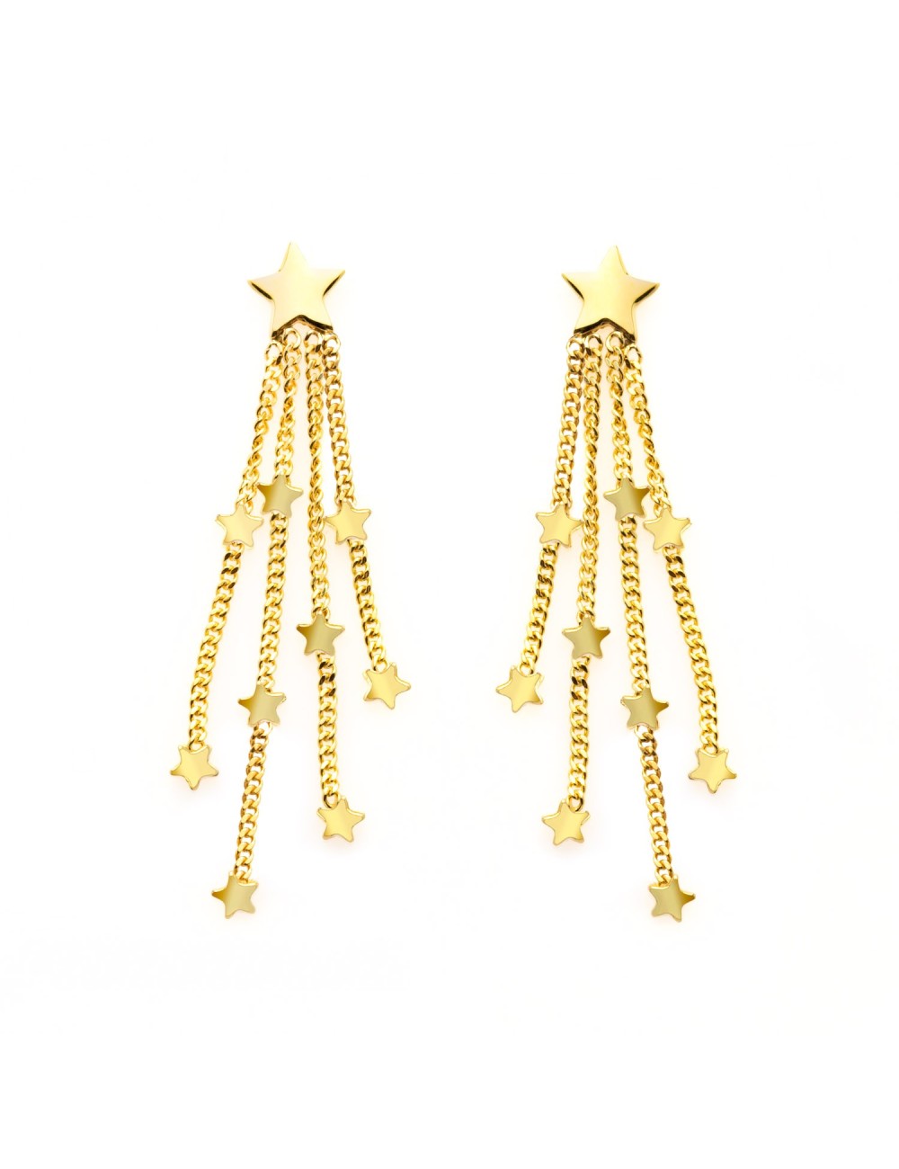 Boucles d'oreilles chute céleste étoilé - Or Jaune ou Or Blanc 375 millièmes (9 Carats)