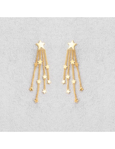 Boucles d'oreilles chute céleste étoilé - Or Jaune ou Or Blanc 375 millièmes (9 Carats)