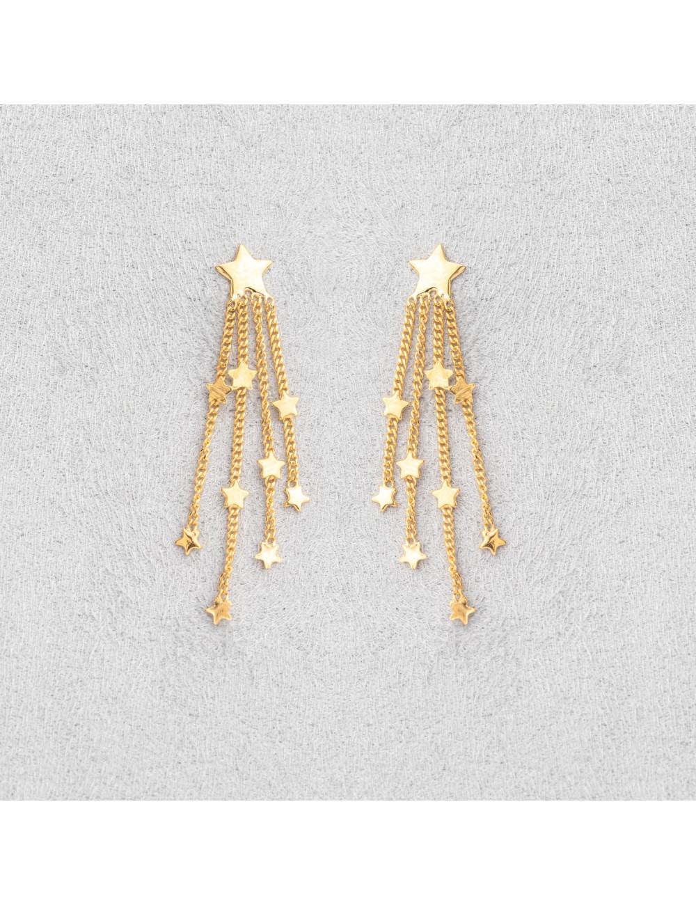 Boucles d'oreilles chute céleste étoilé - Or Jaune ou Or Blanc 375 millièmes (9 Carats)