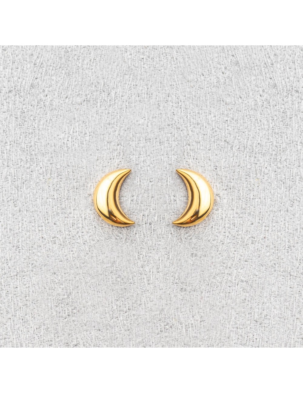 Boucles d'oreilles pleine lune bombée - Or Jaune ou Or Blanc 375 millièmes (9 Carats)