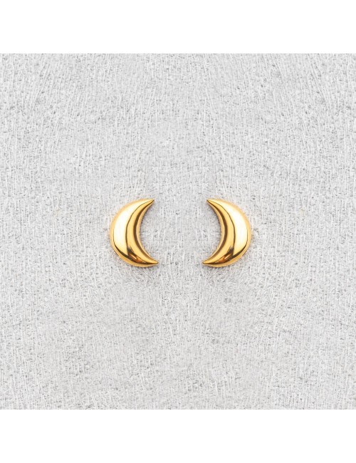 Boucles d'oreilles pleine lune bombée - Or Jaune ou Or Blanc 375 millièmes (9 Carats)