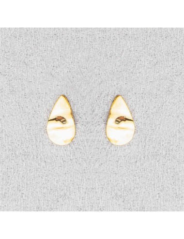 Boucles d'oreilles gouttes sculptées froissées - Or Jaune ou Or Blanc 375 millièmes (9 Carats)
