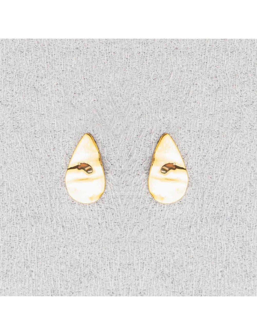Boucles d'oreilles gouttes sculptées froissées - Or Jaune ou Or Blanc 375 millièmes (9 Carats)
