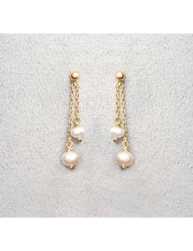 Boucles d’oreilles aux murmures de perles d'eau douce nacrées - Or Jaune ou Or Blanc 375 millièmes (9 Carats)