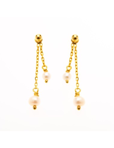 Boucles d’oreilles aux murmures de perles d'eau douce nacrées - Or Jaune ou Or Blanc 375 millièmes (9 Carats)