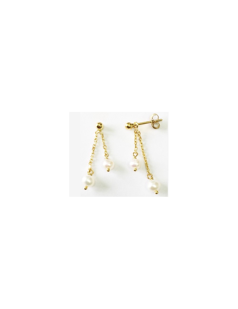 Boucles d’oreilles aux murmures de perles d'eau douce nacrées - Or Jaune ou Or Blanc 375 millièmes (9 Carats)