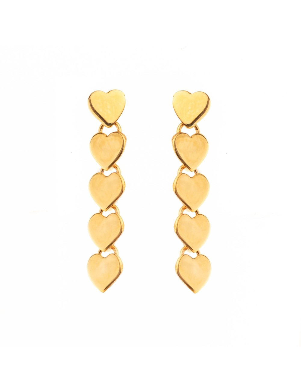 Boucles d’oreilles lignes d’amour en cascade - Or Jaune ou Or Blanc 375 millièmes (9 Carats)