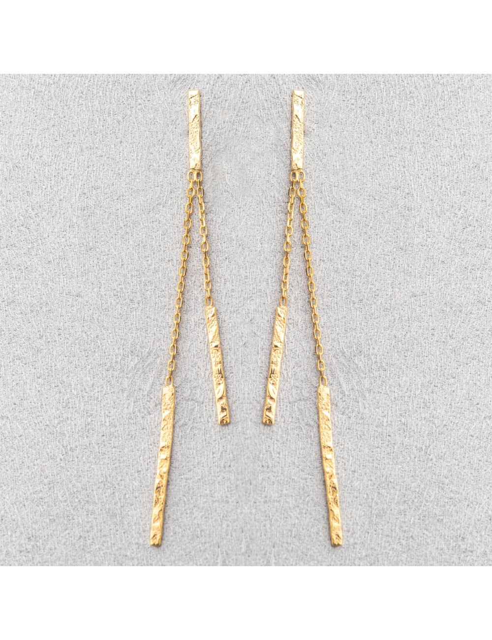 Boucles d’oreilles traces d’or grungées - Or Jaune ou Or Blanc 375 millièmes (9 Carats)