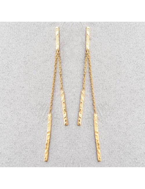 Boucles d’oreilles traces d’or grungées - Or Jaune ou Or Blanc 375 millièmes (9 Carats)