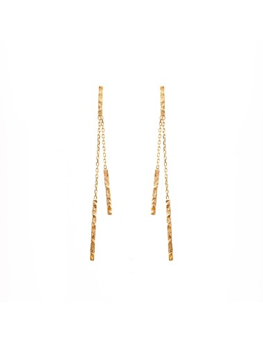 Boucles d’oreilles traces d’or grungées - Or Jaune ou Or Blanc 375 millièmes (9 Carats)