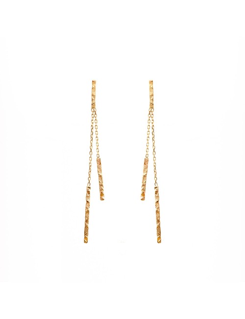 Boucles d’oreilles traces d’or grungées - Or Jaune ou Or Blanc 375 millièmes (9 Carats)