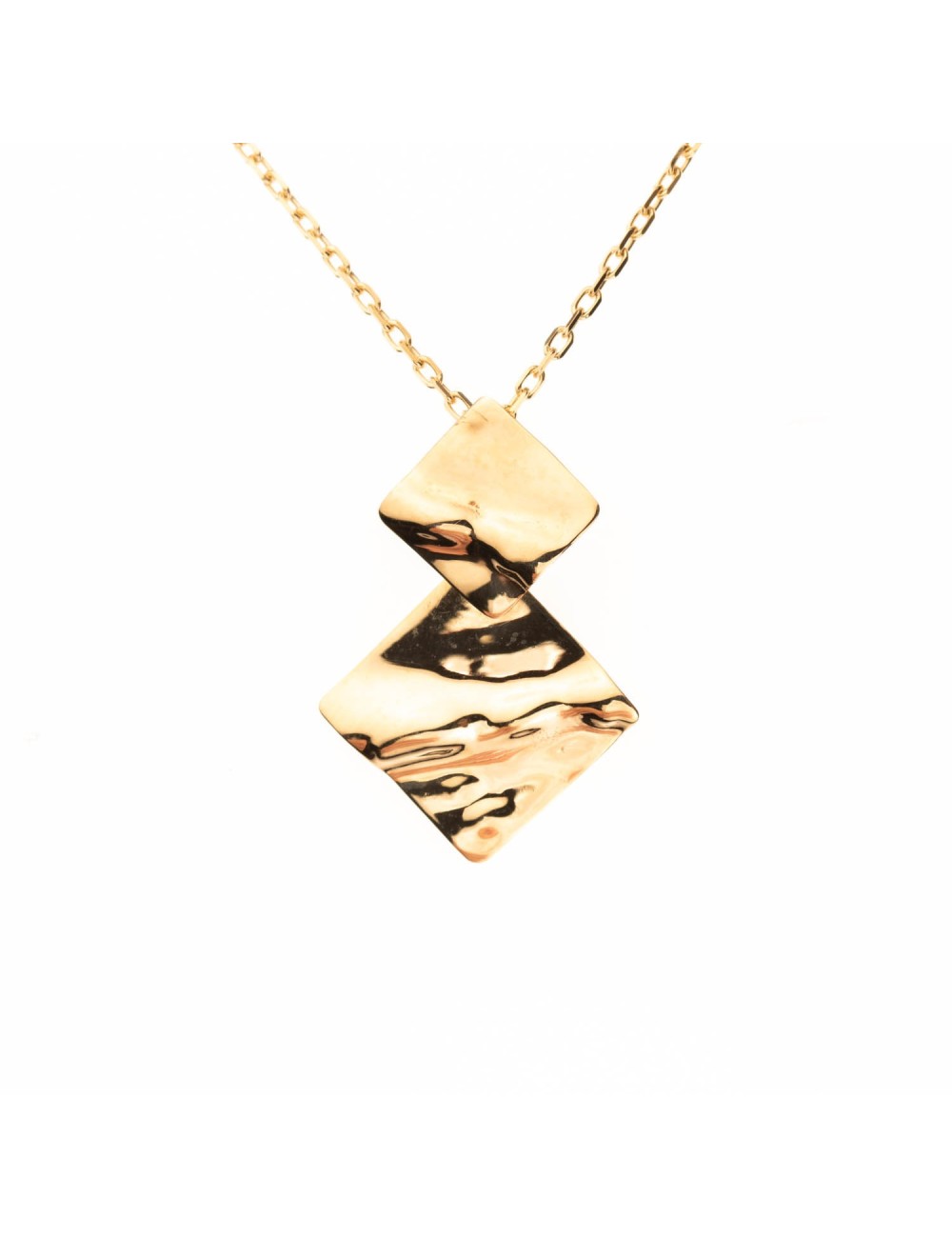 Collier reflet carré brisé - Or Jaune ou Or Blanc 375 millièmes (9 Carats)