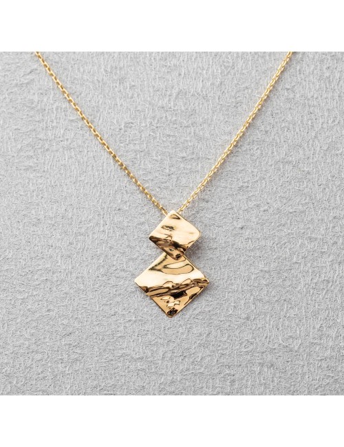Collier reflet carré brisé - Or Jaune ou Or Blanc 375 millièmes (9 Carats)