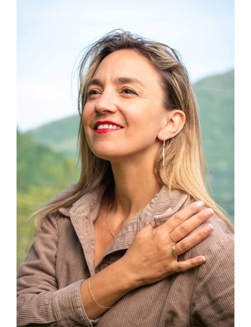 Bague trilogie grunge - Or jaune, blanc et rose 750 millièmes (18 carats)