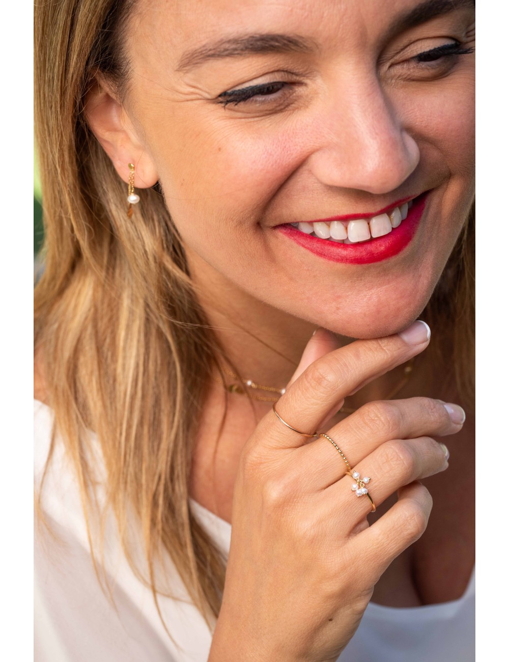 Bague perles d’Or - Or Jaune 750 millièmes (18 carats)