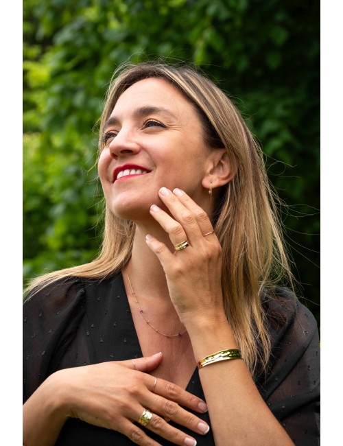 Bague Froissée petit modèle – Trio d’Or 750 millièmes (18 Carats)