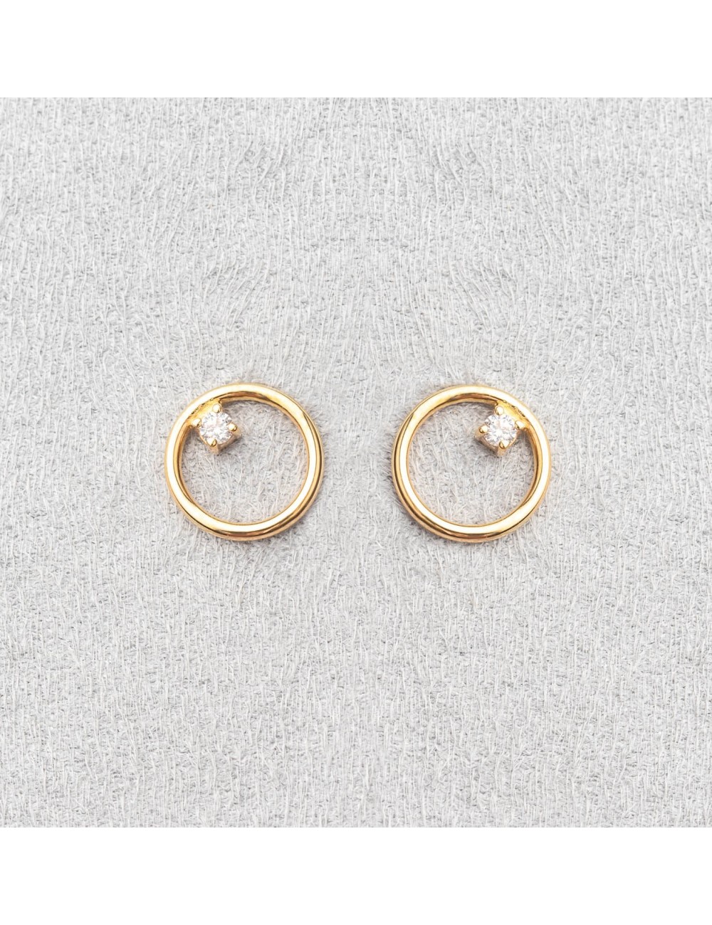 Cercle de lumière et son diamant - Or Jaune 750 millièmes (18 Carats)