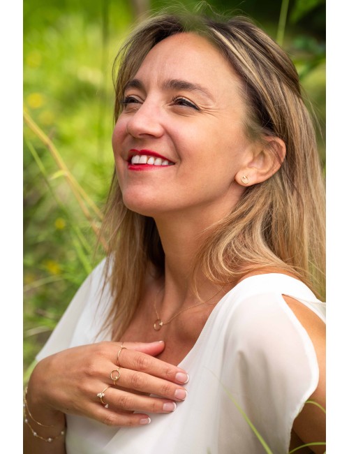 Cercle de lumière et son diamant - Or Jaune 750 millièmes (18 Carats)