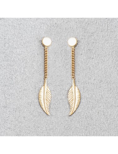 Plume précieuse suspendue - Or Jaune 750 millièmes (18 Carats)